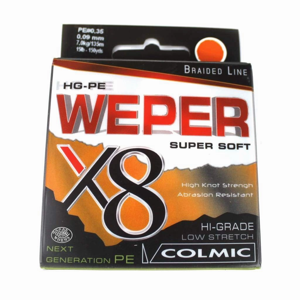 Colimc Weper Orange Super Soft Braided Line - 150Yd