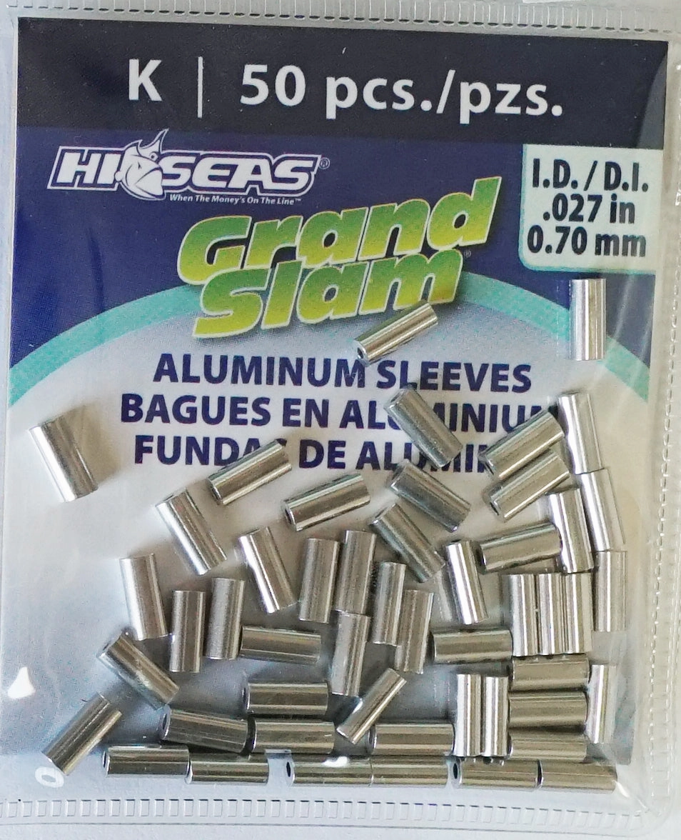 Hi Seas Fluorocarbon & Hard Mono Leader Sleeves-Grand Slam Aluminum