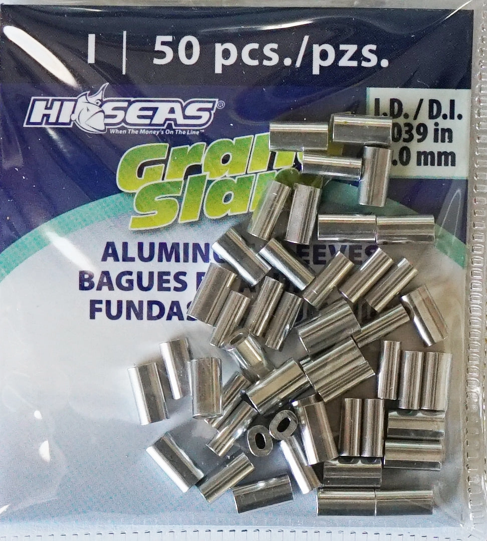 Hi Seas Fluorocarbon & Hard Mono Leader Sleeves-Grand Slam Aluminum