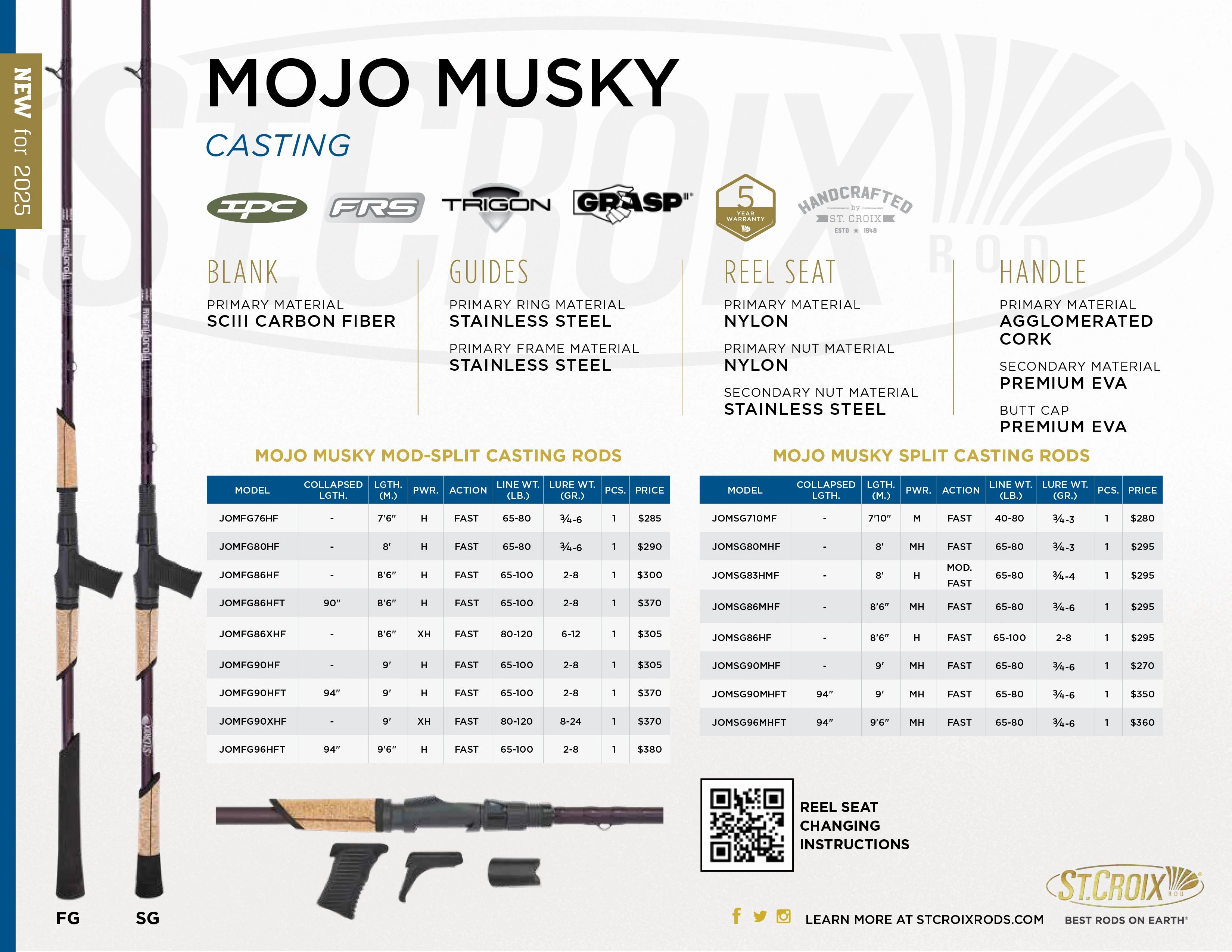 St. Croix Mojo Musky Rods NEW 9' Models