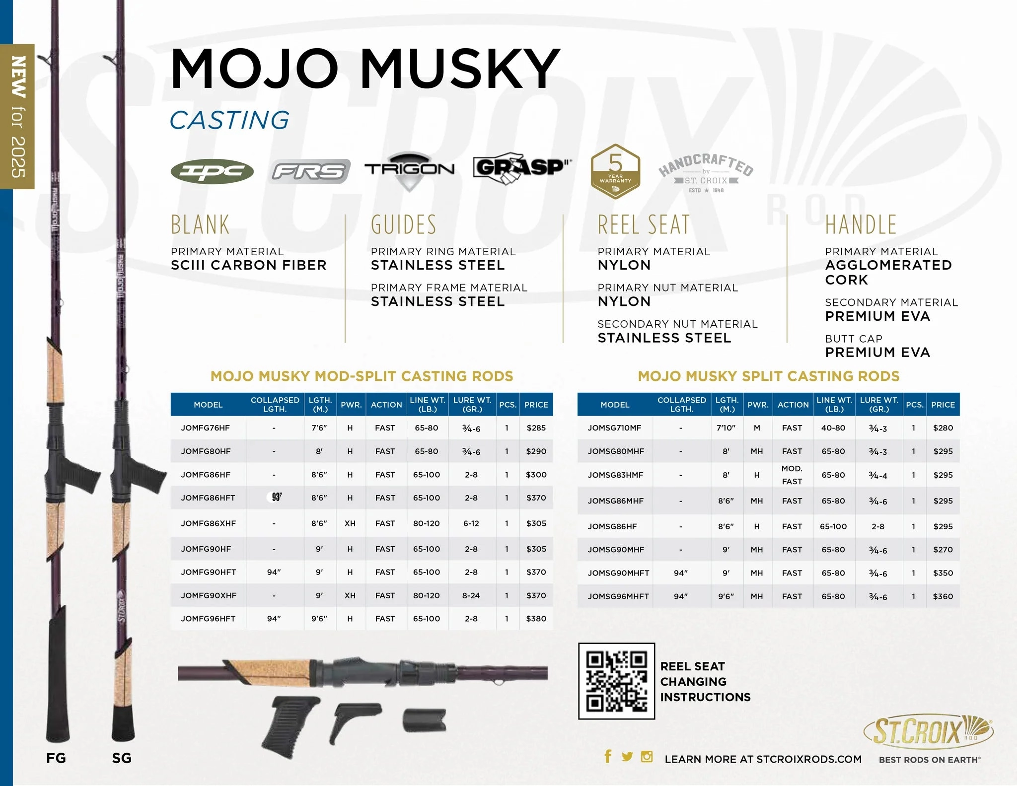 St. Croix Mojo Musky Rods NEW