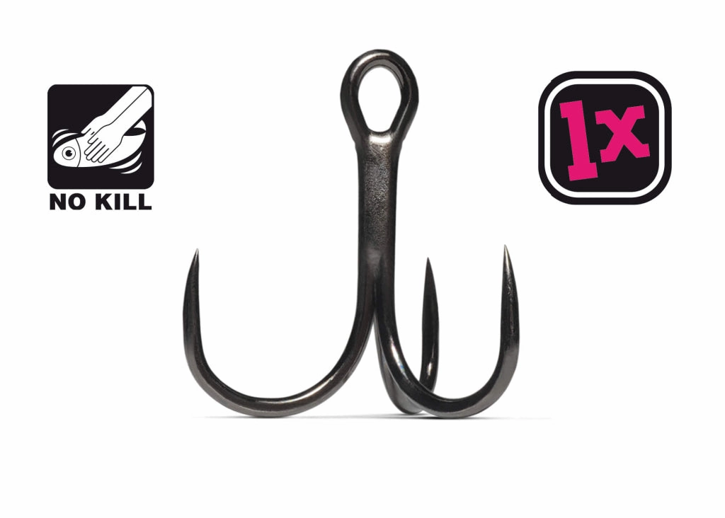 VMC - 7547B 1X Strong Inline Treble Hooks (Barbless)